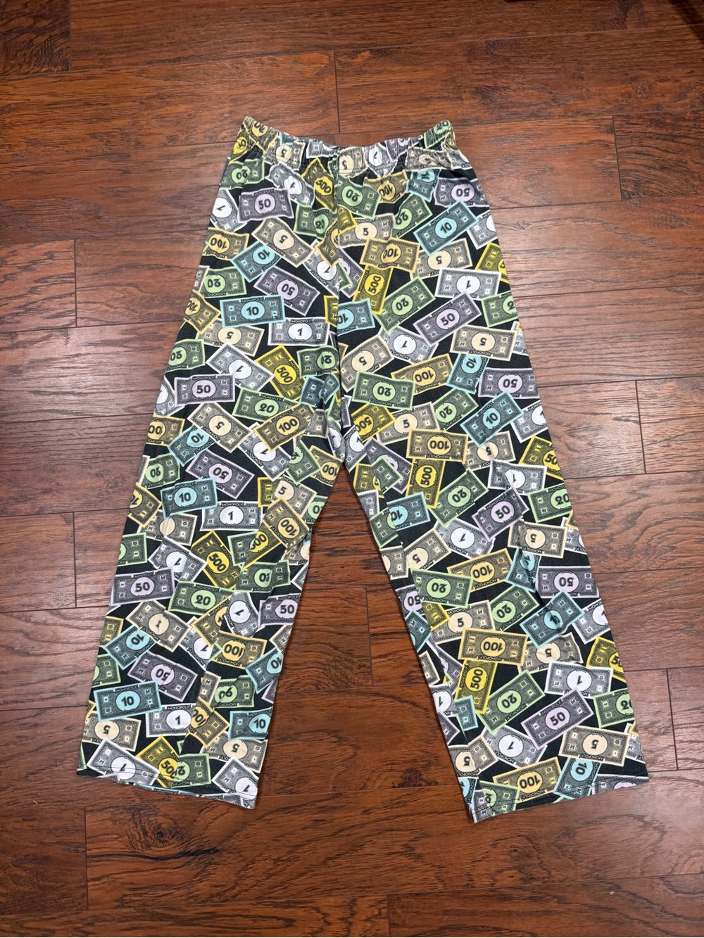 Hasbro Mens Pajama Bottoms in Multi Colored Money Print